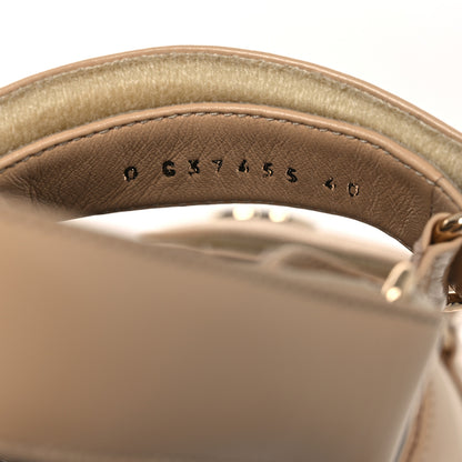 Chanel Shiny Calfskin Logo Platform Sandals 40 Beige 10 of 14