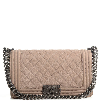 Chanel Iridescent Caviar Medium Boy Flap Beige 1 of 9