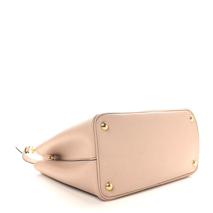 Prada Saffiano Cuir Small Double Bag Cammeo Black 4 of 9