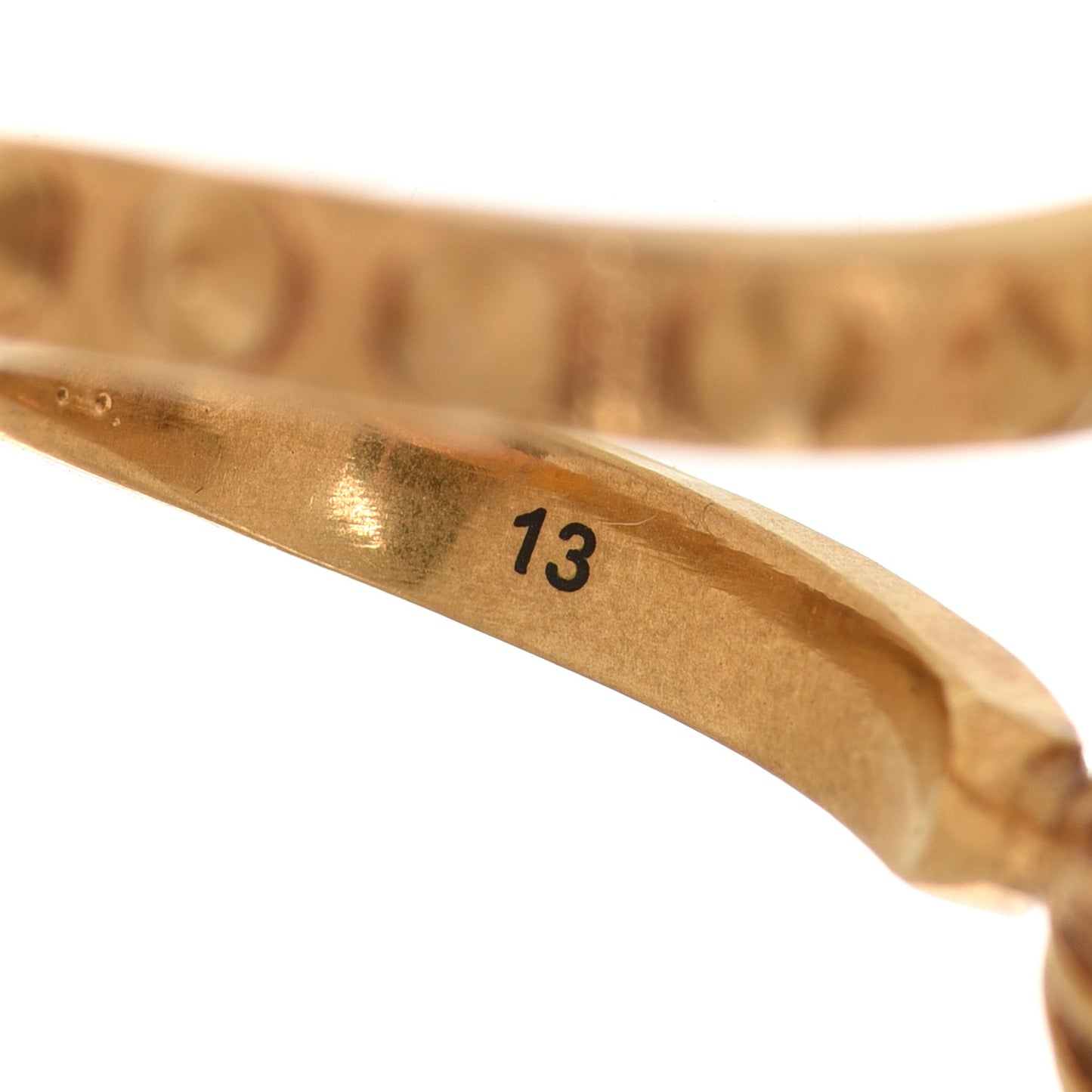 Metal Pearl Studded Ring S Aged Gold