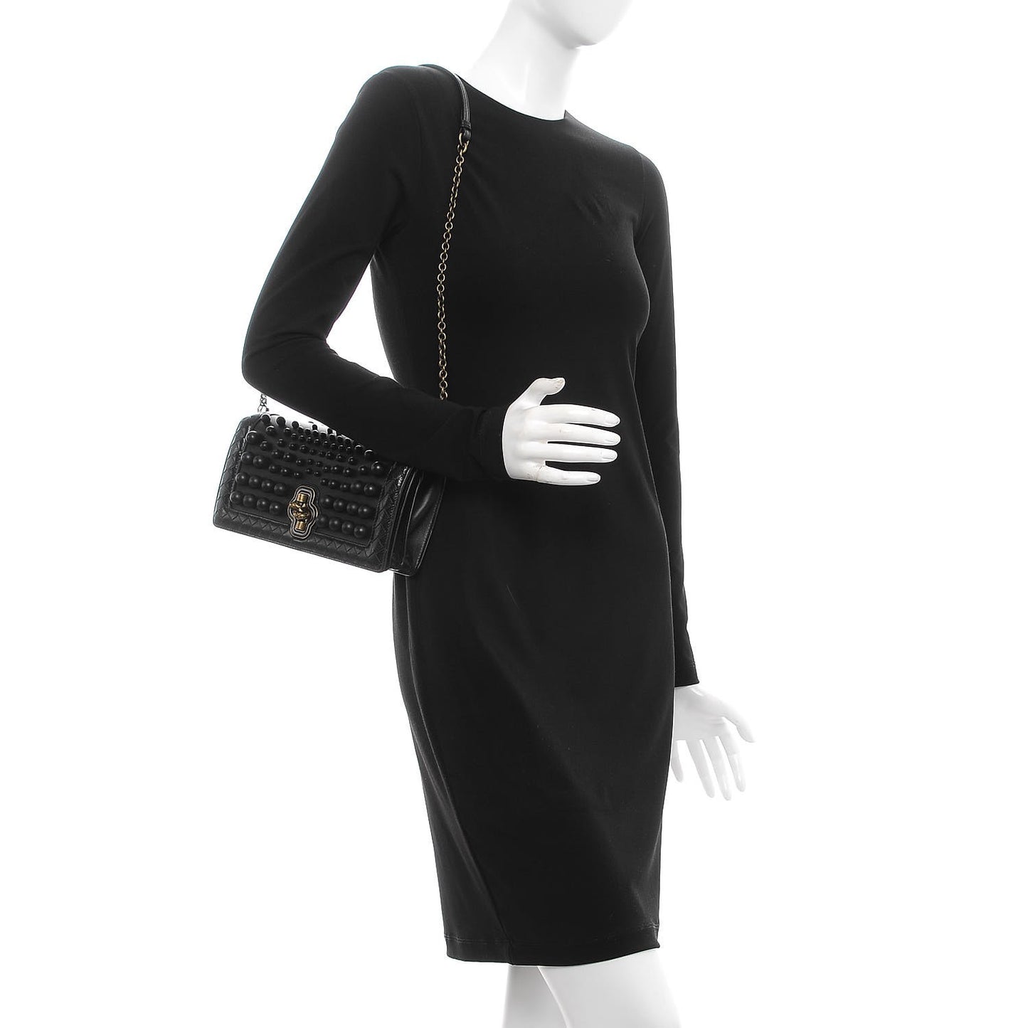 Nappa Sphere Knot Clutch Black