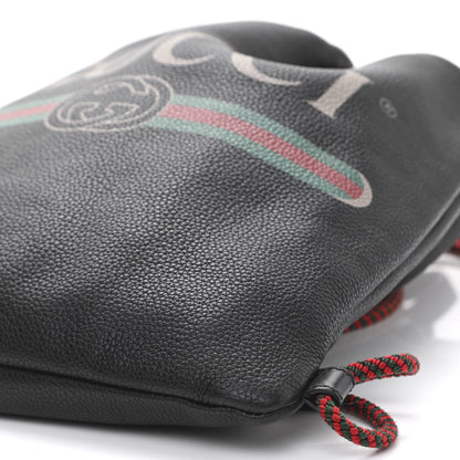 Gucci Calfskin Logo Drawstring Backpack Black 9 of 11