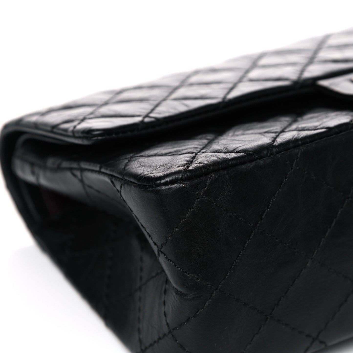 Aged Calfskin Quilted 2.55 Reissue 225 Flap Black