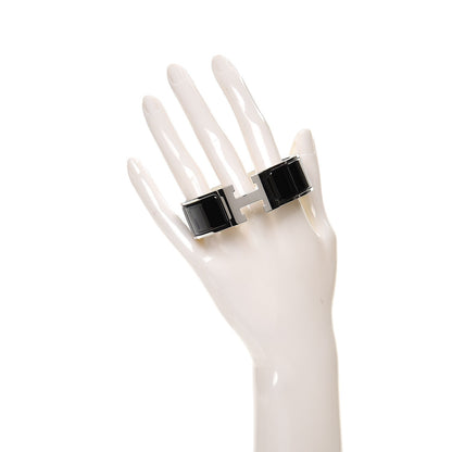 Hermes Enamel Wide Clic Clac H Bracelet GM Black 2 of 6