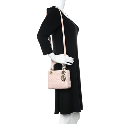 Christian Dior Lambskin Cannage Mini Lady Dior Rose Poudre 2 of 13