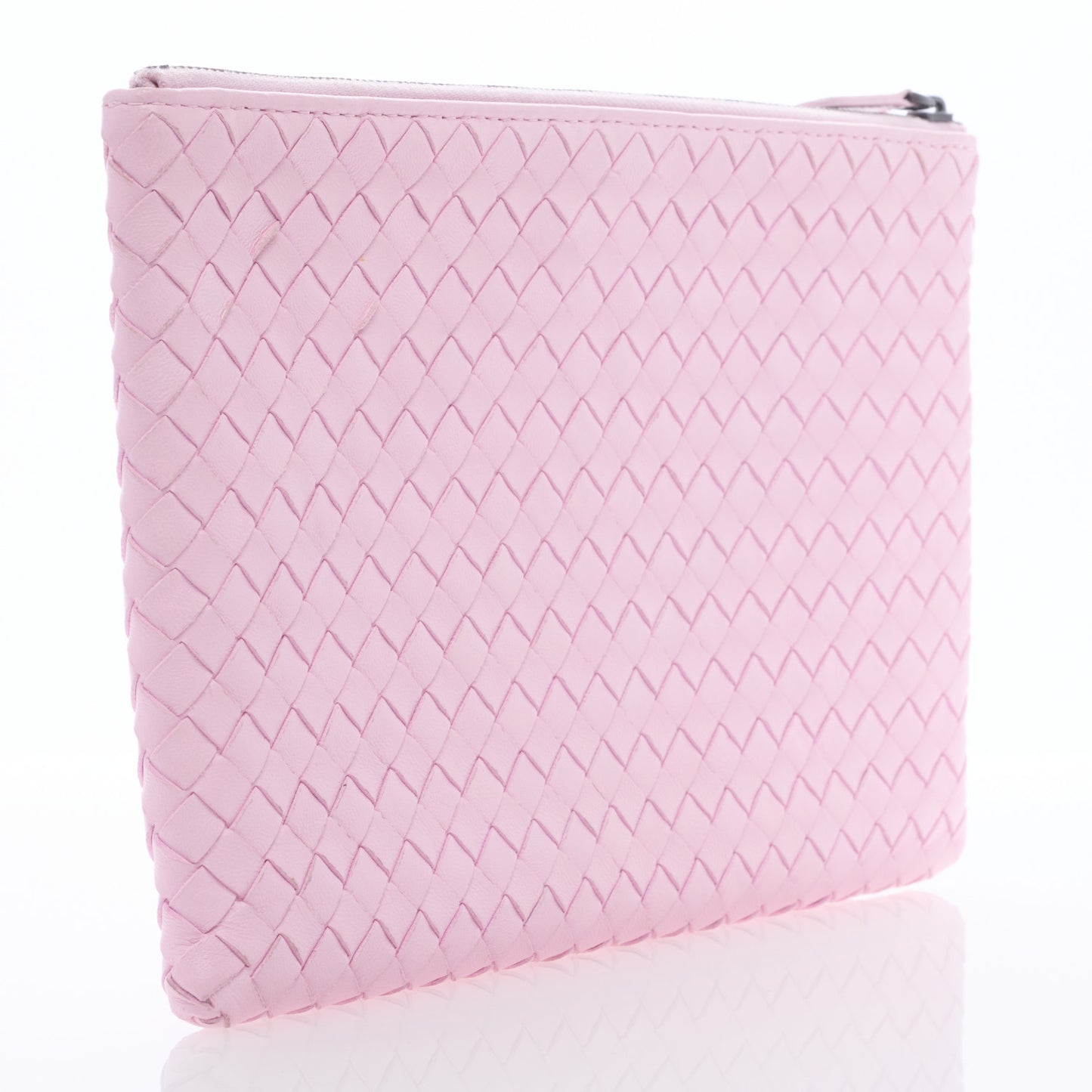 Nappa Intrecciato Medium Zip Pouch Pink