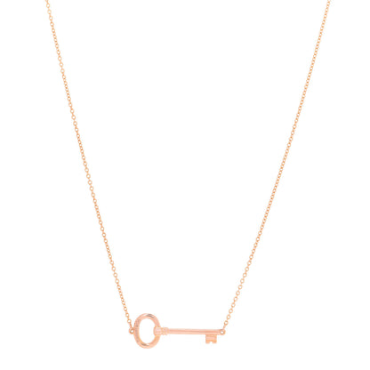 Tiffany 18K Rose Gold Small Oval Key Station Pendant Necklace 5 of 10