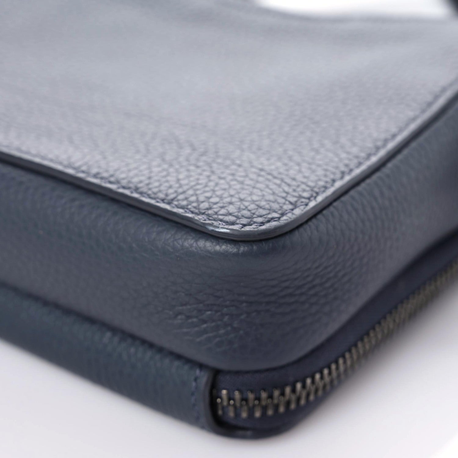 Christian Dior Grained Calfskin Double Zip Crossbody Pouch Blue 8 of 20