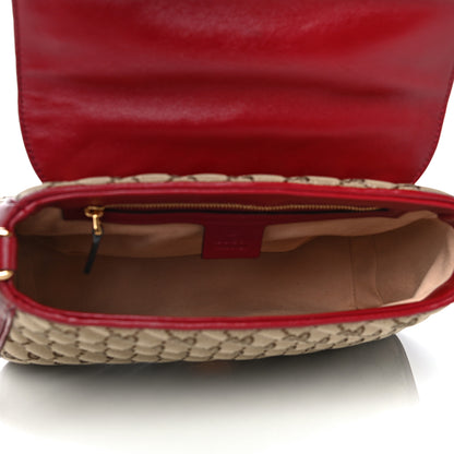 Gucci Monogram Azalea Calfskin Matelasse Diagonal Small GG Marmont Top Handle Shoulder Bag Beige Ebony New Cherry Red 8 of 13