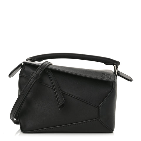Calfskin Mini Puzzle Edge Bag Black