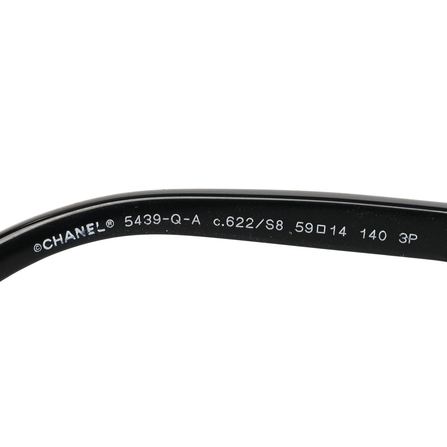 Metal Calfskin Polarized CC Chain Pilot Sunglasses 5439-Q-A Black