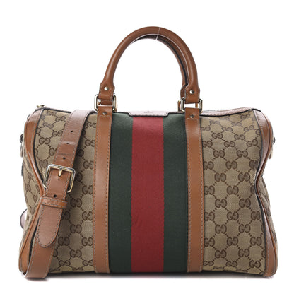 Gucci Monogram Vintage Web Medium Boston Tobacco 1 of 20