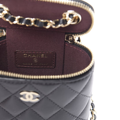 Chanel Lambskin Quilted Small Vertical Coco Beauty Vanity Case With Chain Black 6 of 11
