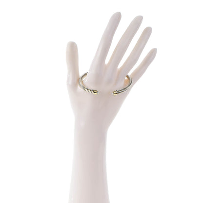 David Yurman Sterling Silver 14K Yellow Gold Pearl 5mm Cable Classics Bracelet 2 of 5