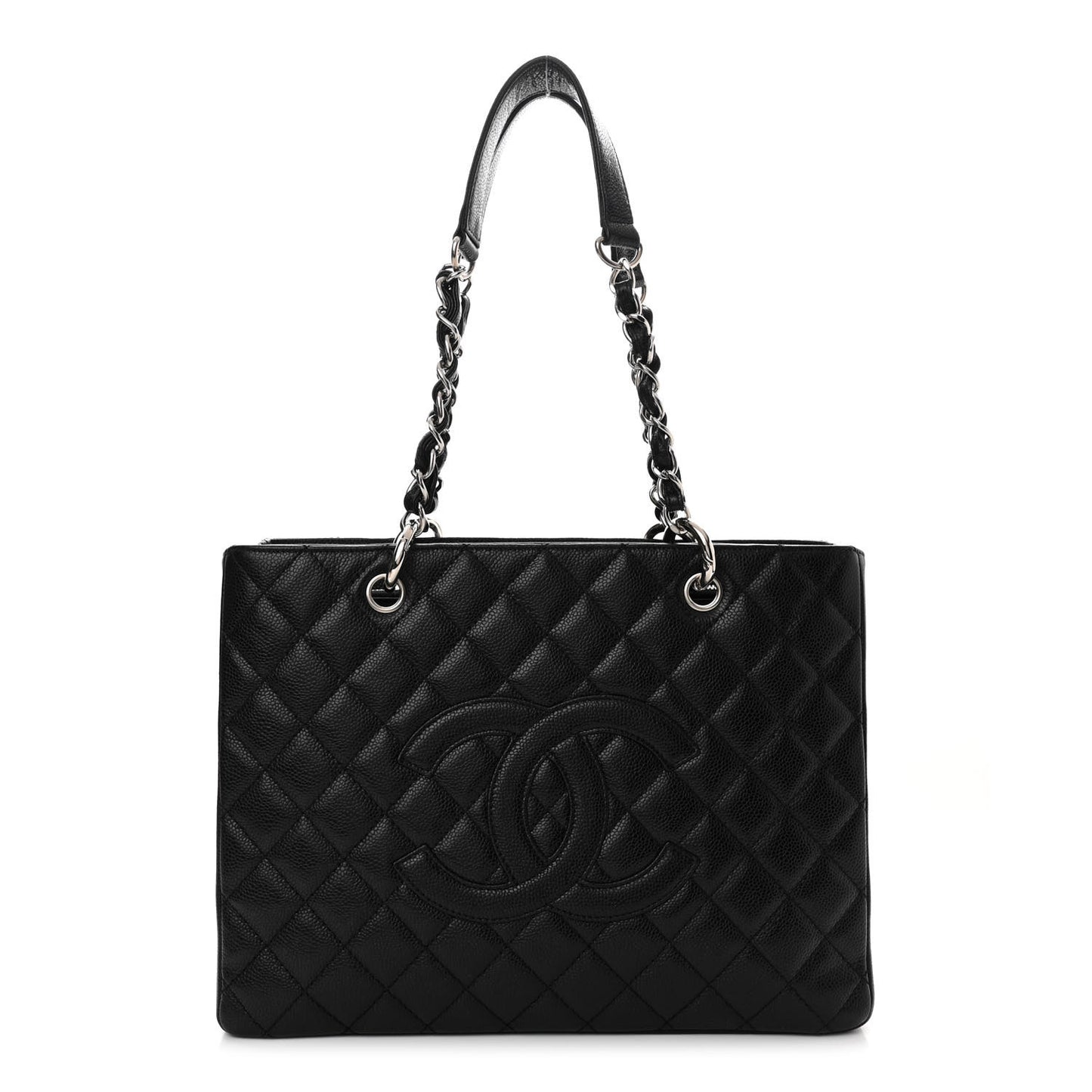 Caviar Quilted Grand Shopping Tote GST Black