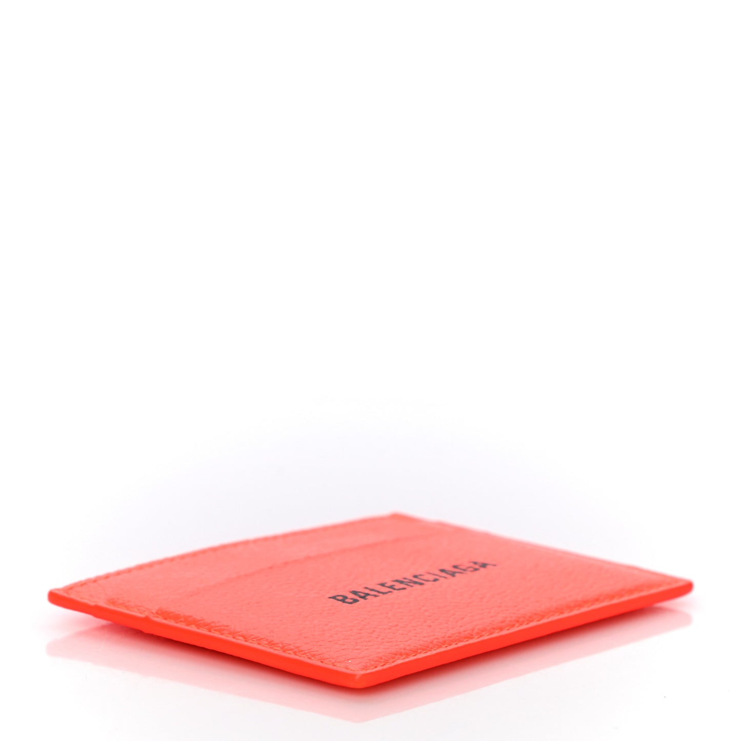Grained Calfskin Logo Cash Card Holder Orange Black