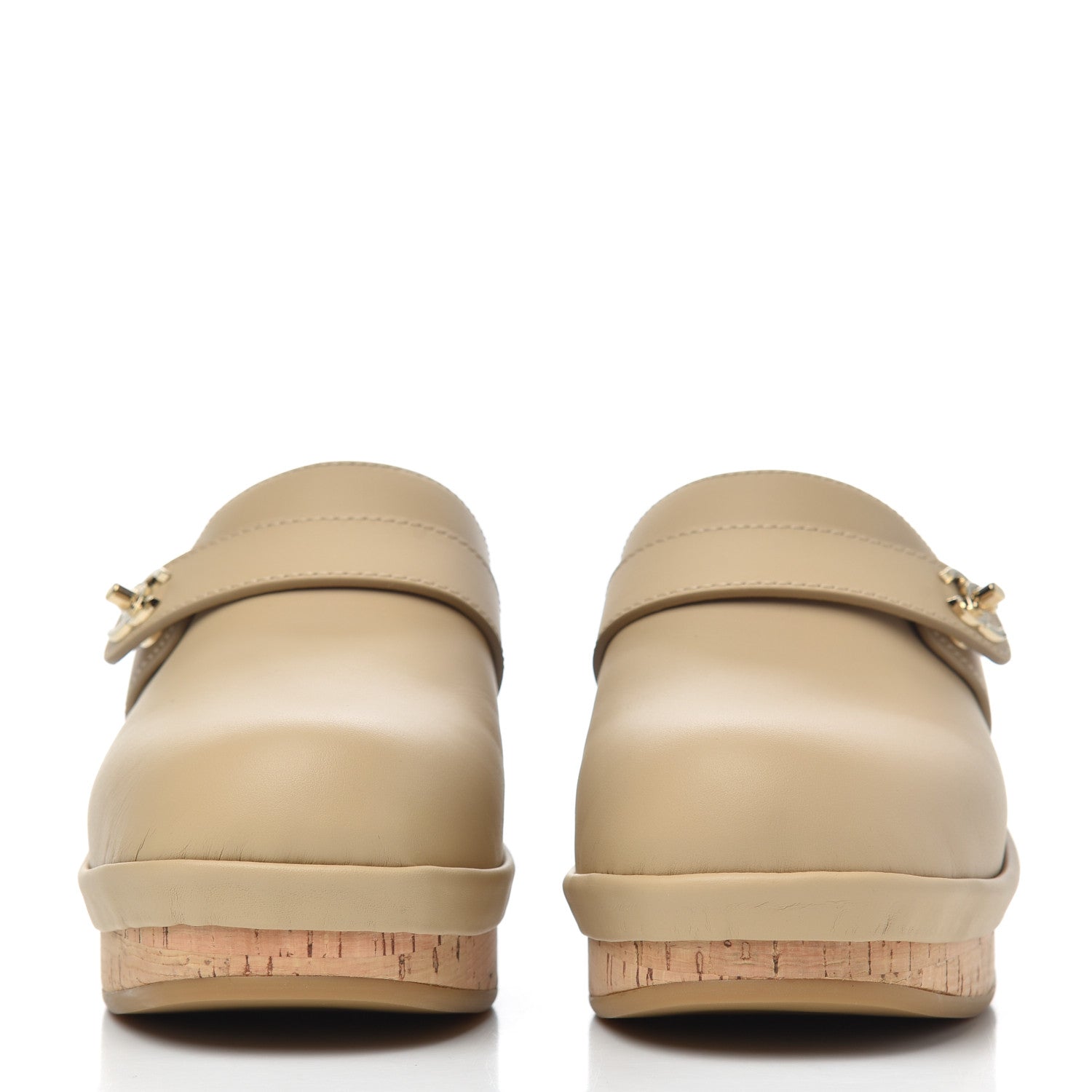 Chanel Calfskin CC Turn Lock Clogs 37 Beige 2 of 12