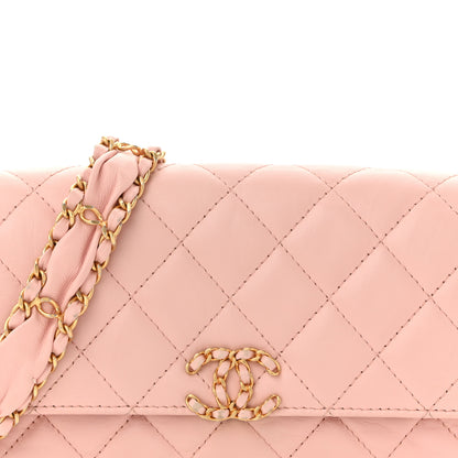 Chanel Crumpled Calfskin Quilted Braided CC Mini Flap Light Pink 9 of 13