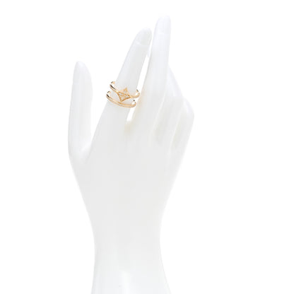 Louis Vuitton 18K Yellow Gold Diamond Idylle Blossom Two Row Ring 53 6.5 2 of 7