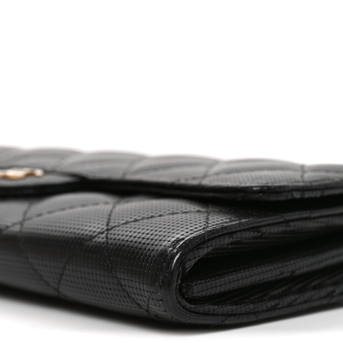 Chanel Calfskin Quilted Pixel Effect Large Flap Wallet Black 8 of 8