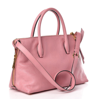 Miu Miu Goatskin Madras Zip Tote Rosa 3 of 14