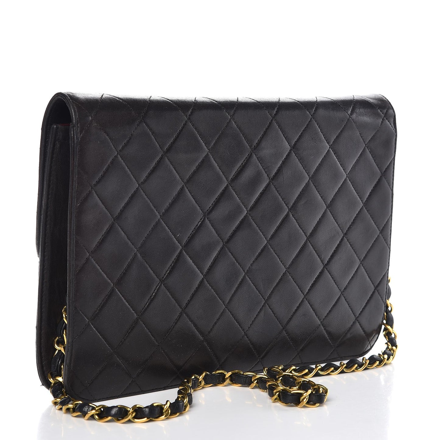 Lambskin Quilted Medium Single Flap Black