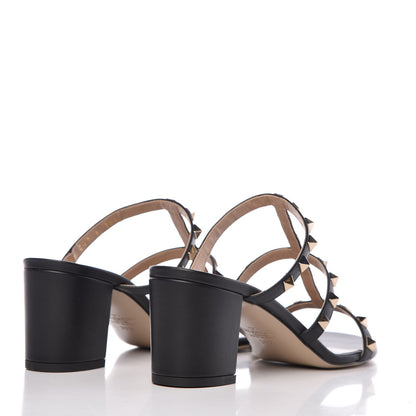 Valentino Garavani Calfskin Rockstud 60mm Caged Slide Sandals 38.5 Black 4 of 10