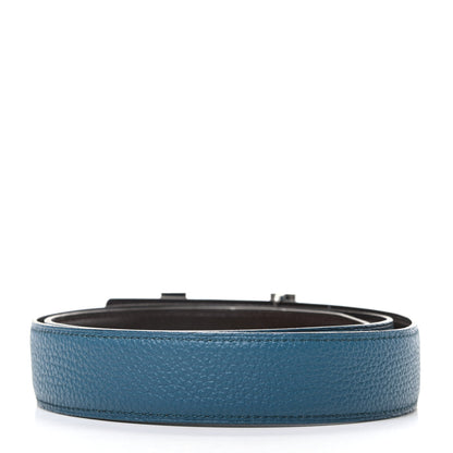 Hermes Box Togo 32mm Quizz H Belt 90 Black Bleu De Galice 2 of 6