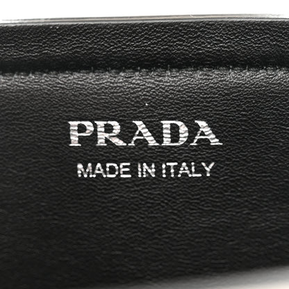 Prada Soft Calfskin Ribbon Tote White Black 7 of 10