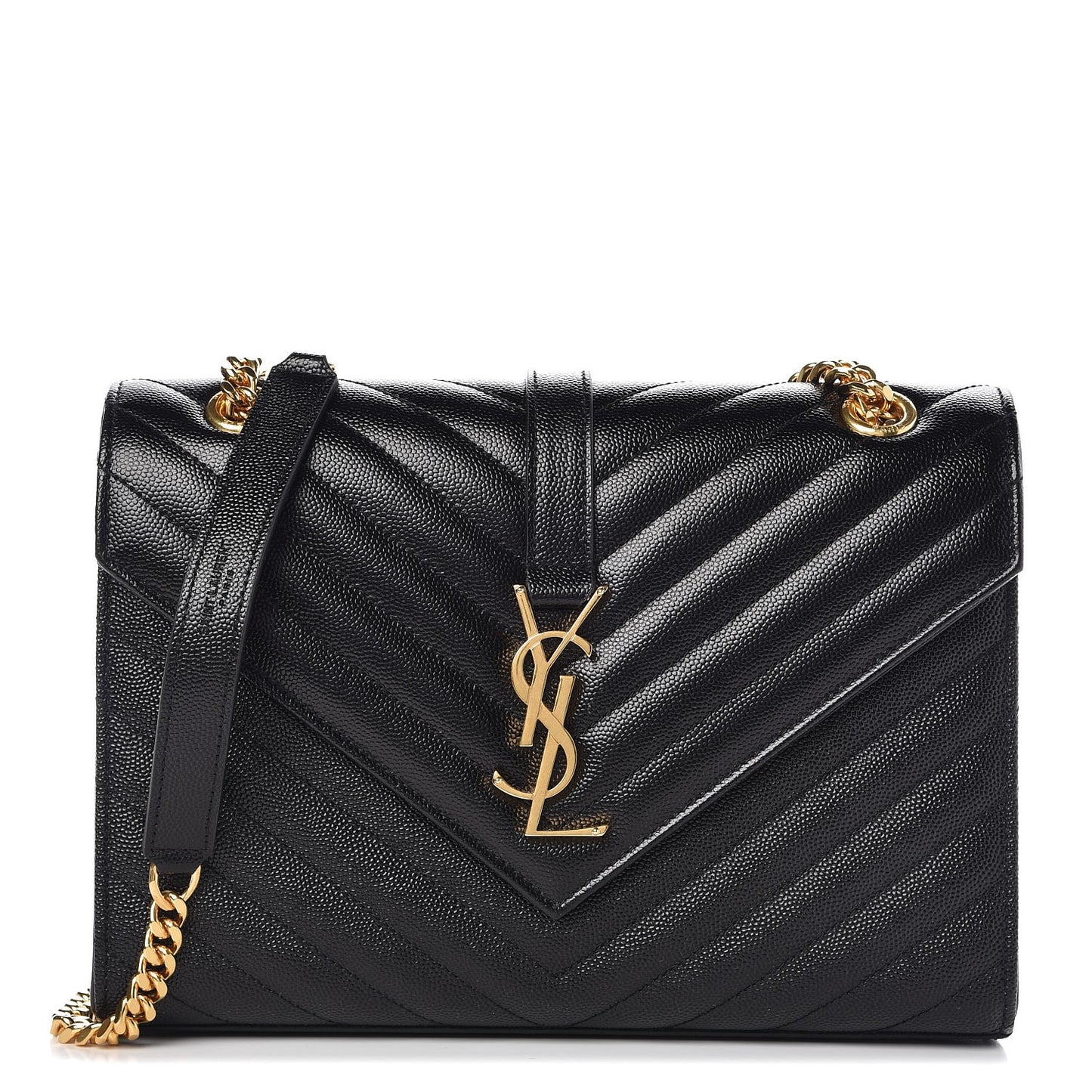 Grain De Poudre Matelasse Chevron Medium Monogram Satchel Black