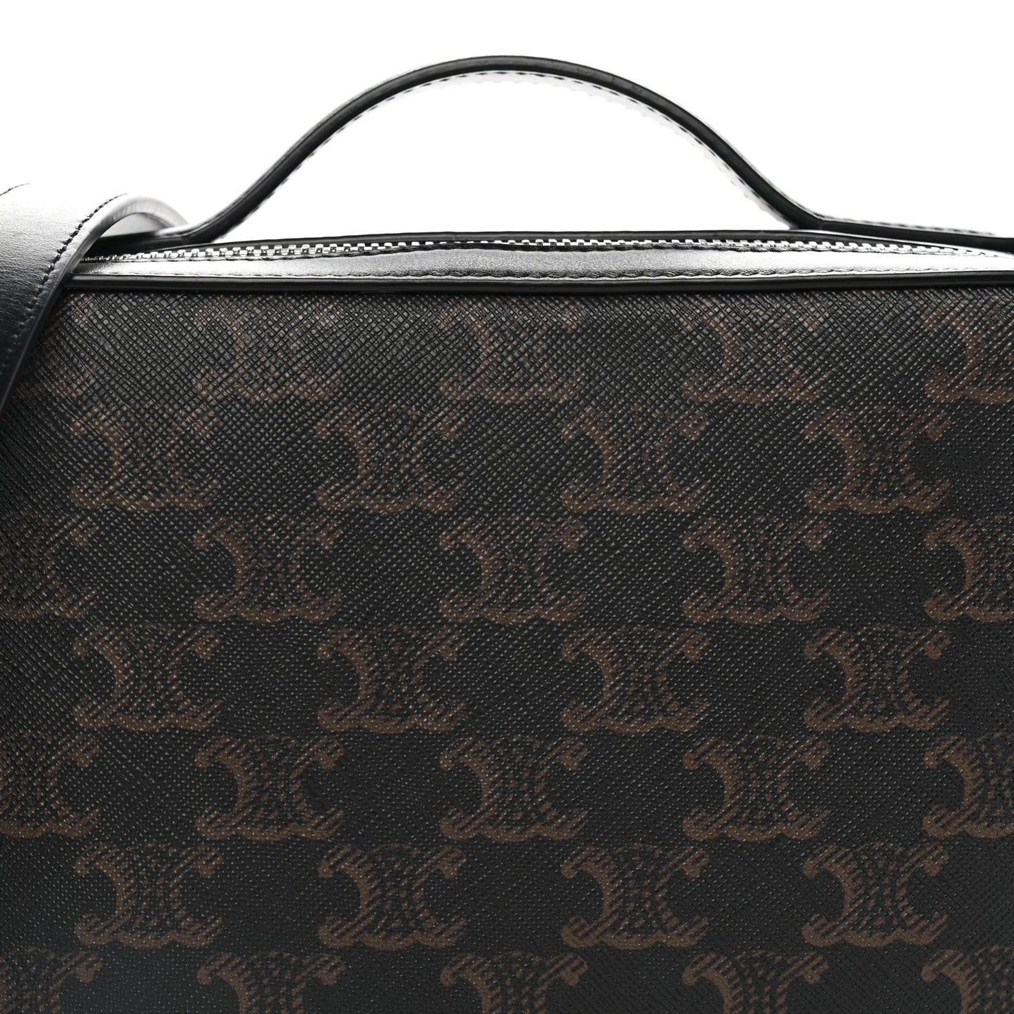 Triomphe Canvas Top Handle Messenger Box Black