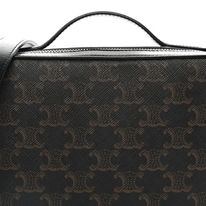 Celine Triomphe Canvas Top Handle Messenger Box Black 7 of 9