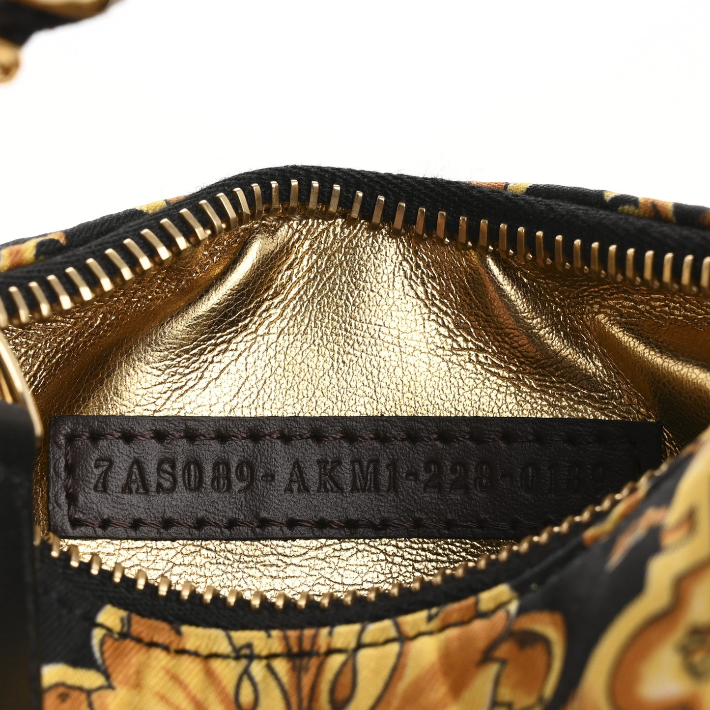 X VERSACE Silk Fendace Baroque Nano Fendigraphy Hobo Charm Black Gold