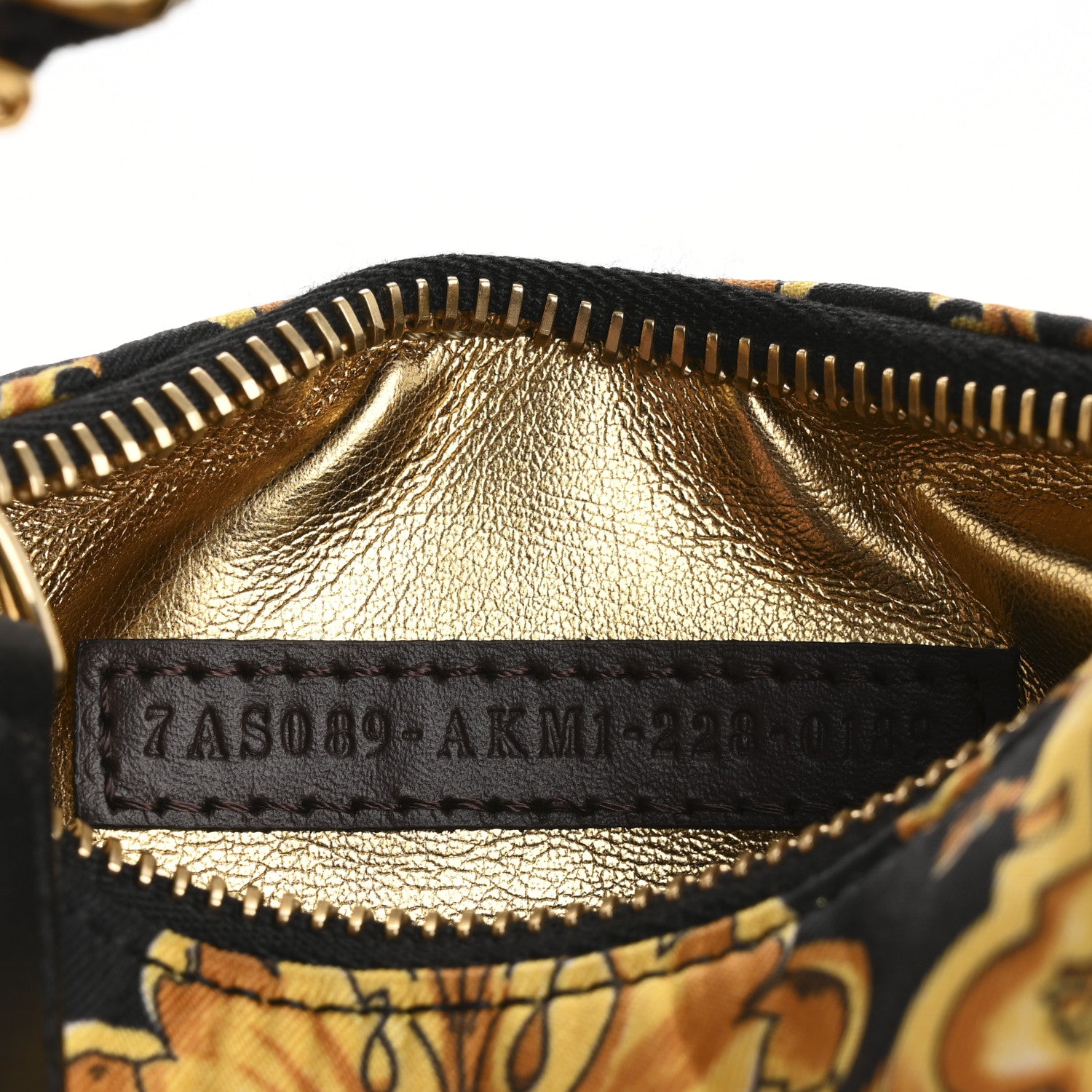 Fendi X VERSACE Silk Fendace Baroque Nano Fendigraphy Hobo Charm Black Gold 8 of 13