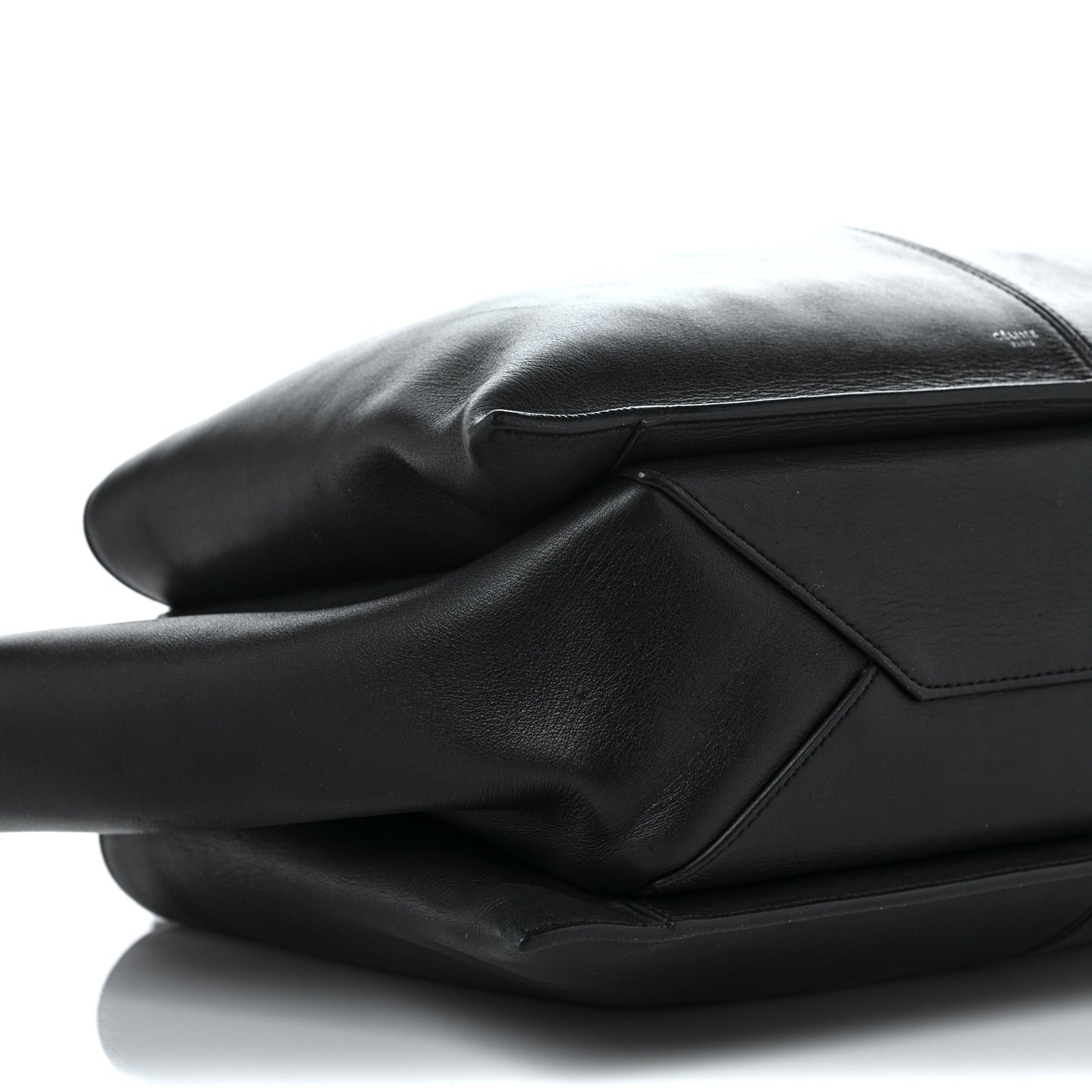 Supple Natural Calfskin Medium Tri-Fold Bag Black