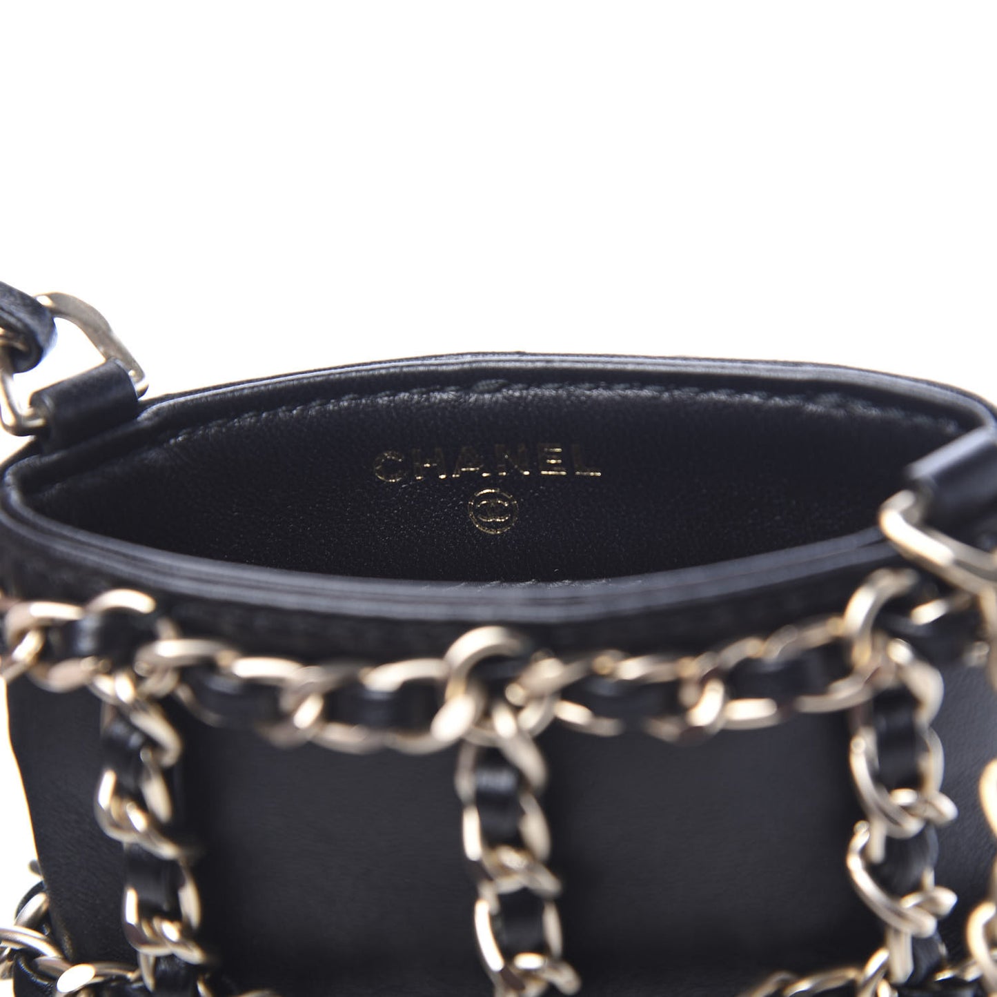Lambskin Quilted Small Clutch With Chain Black