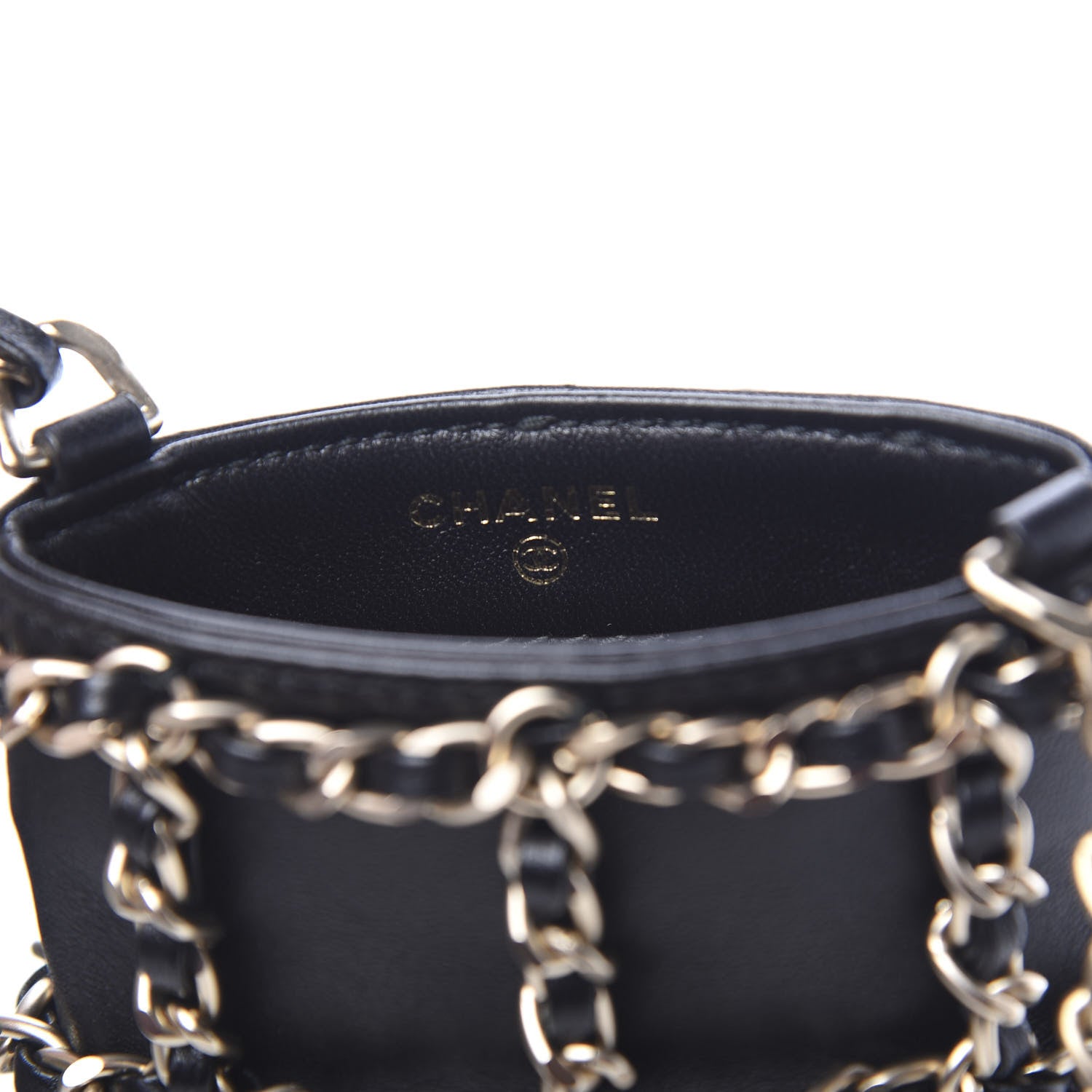 Chanel Lambskin Quilted Small Clutch With Chain Black 5 of 11