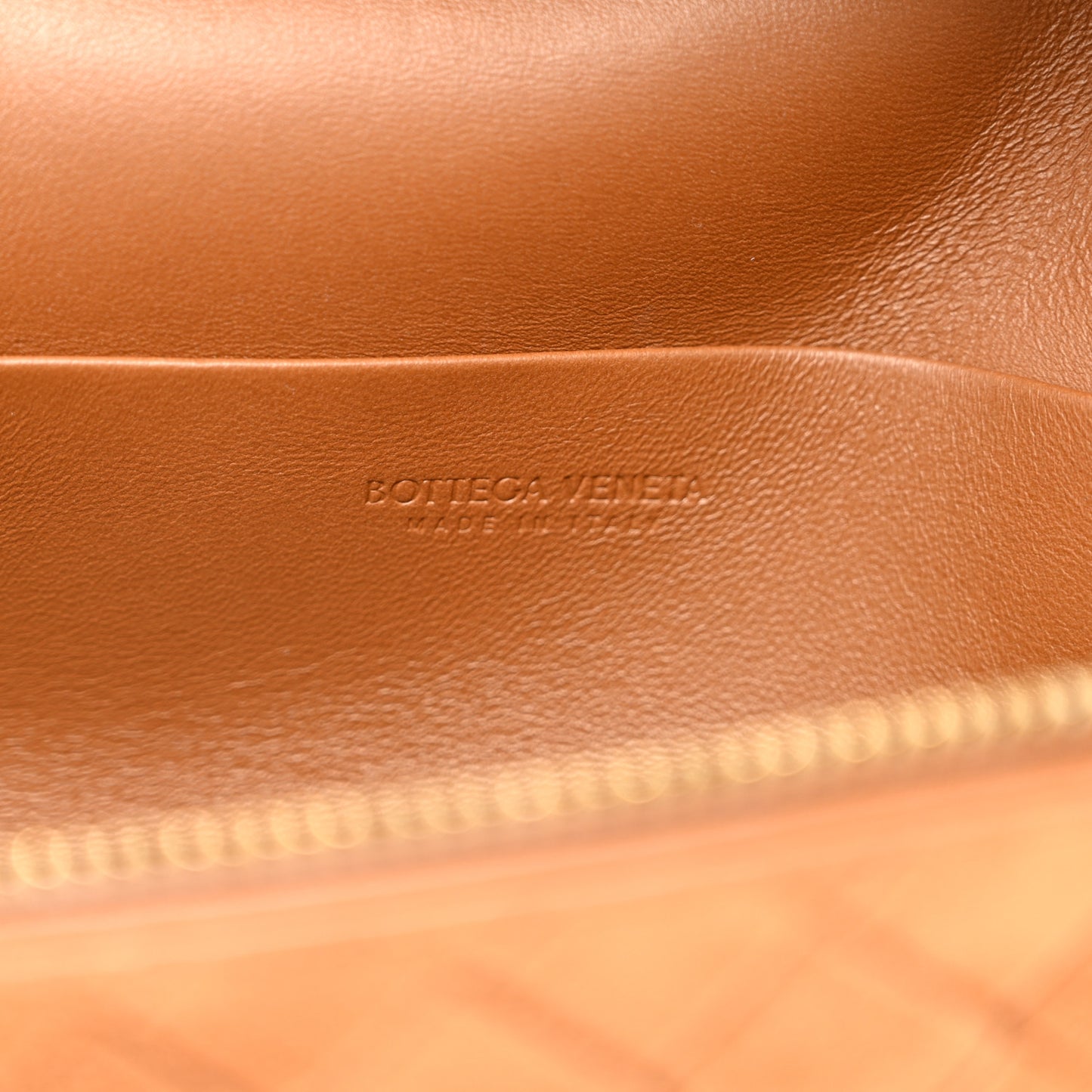 Suede Intrecciato Bang Bang Vanity Case Amber