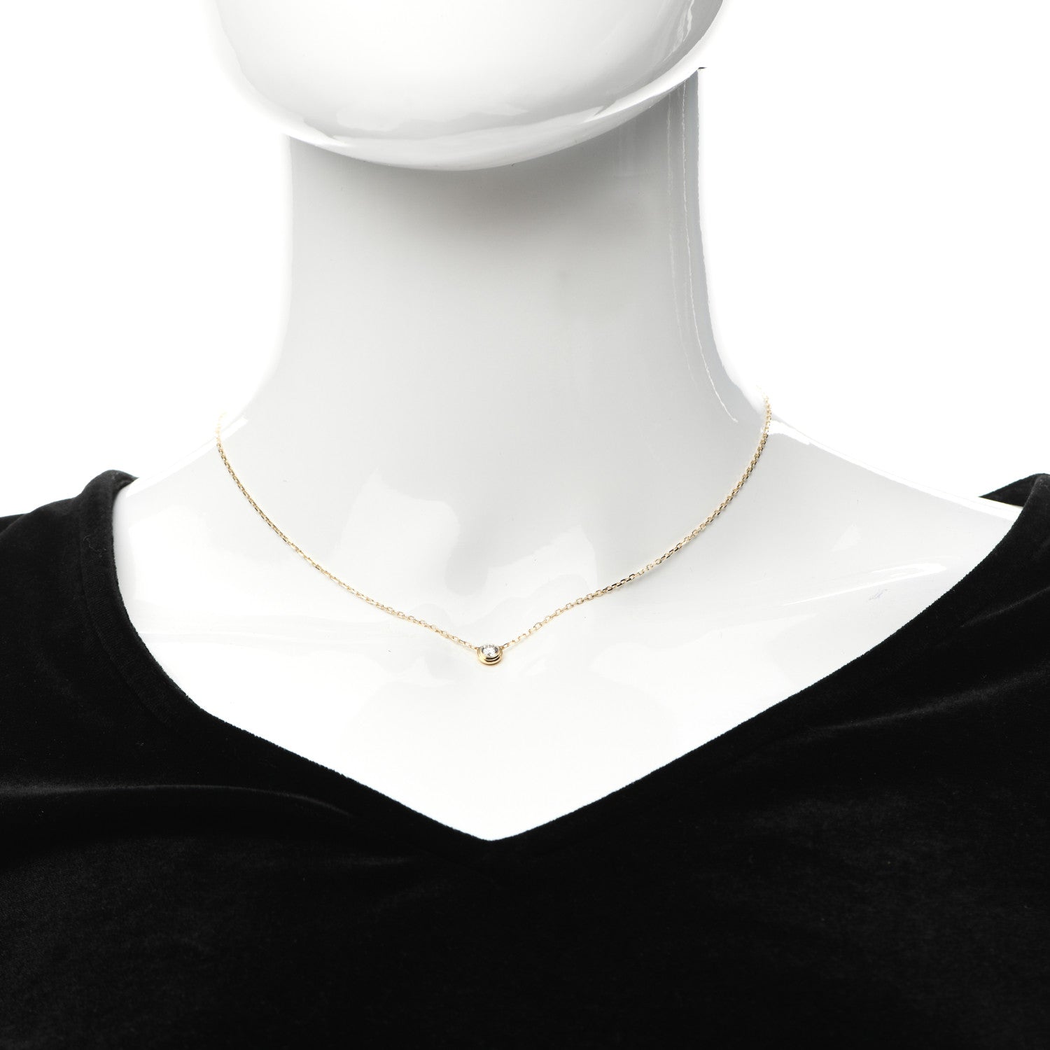 Cartier 18K Yellow Gold Diamond LM D'Amour Pendant Necklace 2 of 5