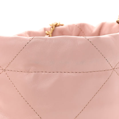 Chanel Shiny Calfskin Quilted Mini Chanel 22 Rose Clair 11 of 12