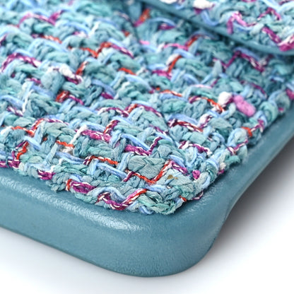Chanel Tweed Quilted iPhone XII Pro Case With Chain Turquoise Purple White Red 8 of 8