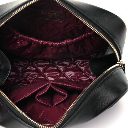 Chanel Lambskin Quilted Medium Curvy Pouch Cosmetic Case Black 5 of 9
