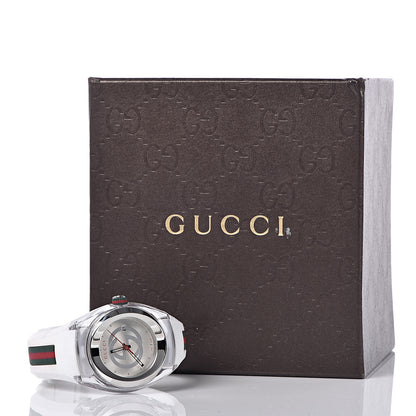 Gucci Stainless Steel Rubber 36mm Sync Web Quartz Watch 8 of 8