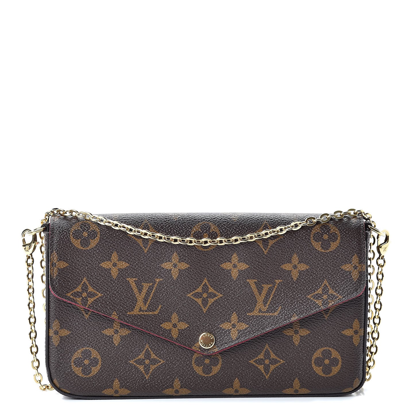 Monogram Pochette Felicie Chain Wallet Fuchsia