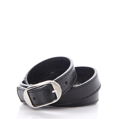 Balenciaga Agneau Giant 12 Silver Hardware Triple Tour Bracelet S Black 3 of 7