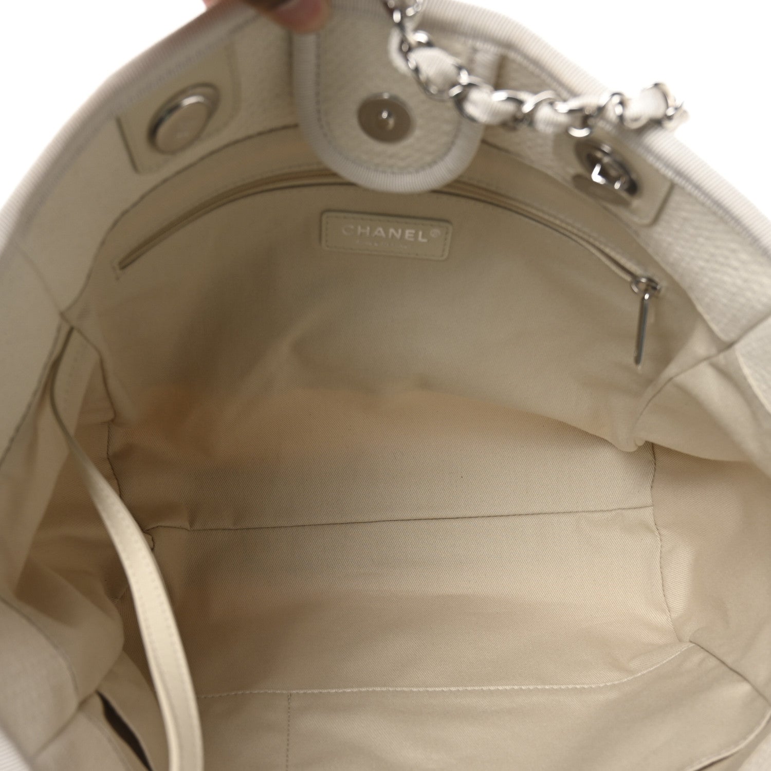 Chanel Mixed Fibers Small Deauville Tote White 5 of 10