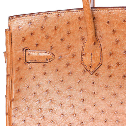 Hermes Ostrich Birkin 35 Gold 23 of 38