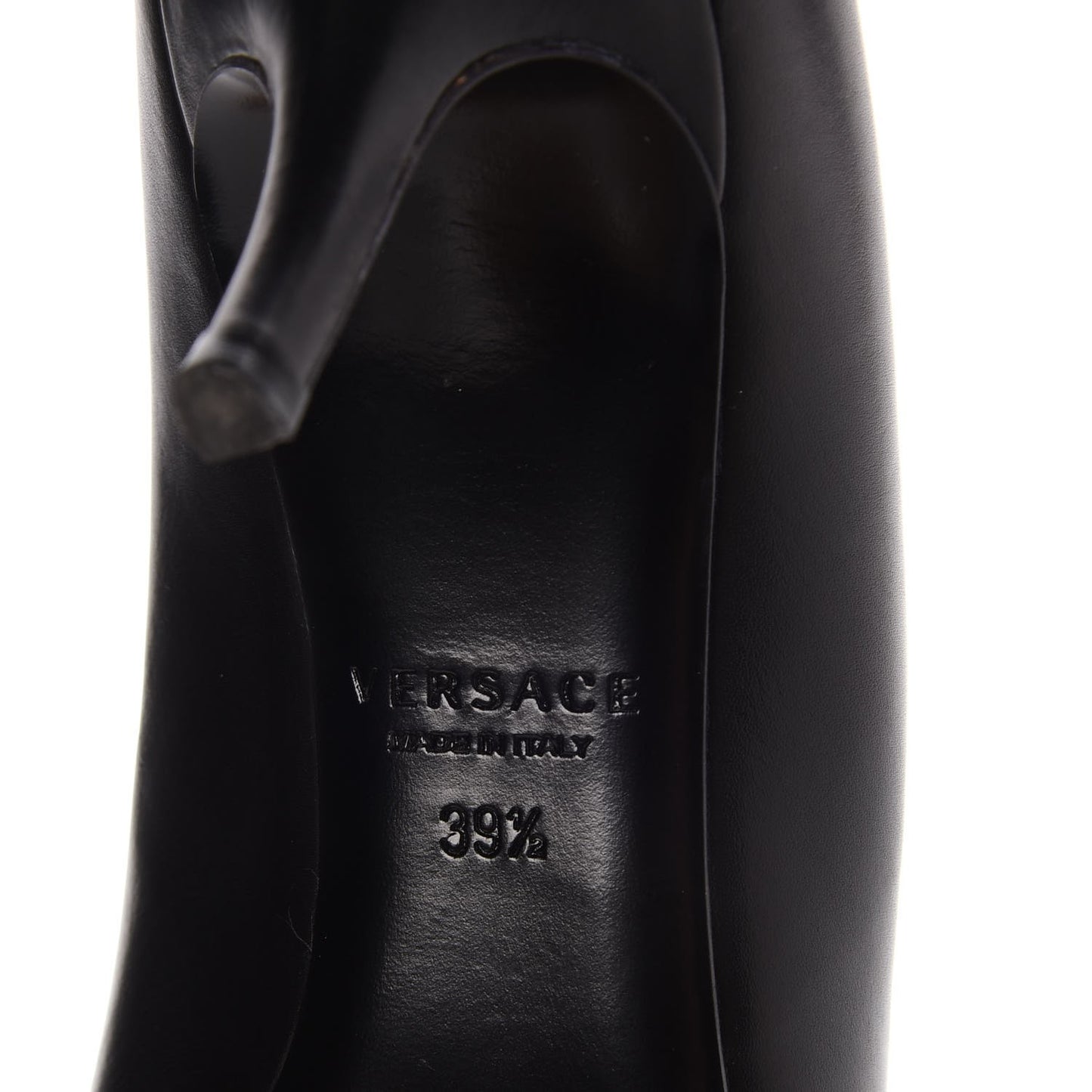 Calfskin Palazzo Kitten Pumps 39.5 Black