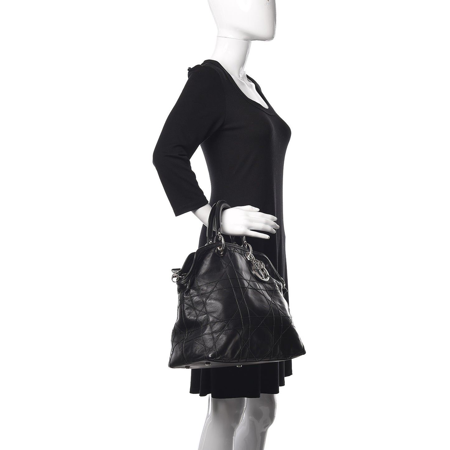Lambskin Cannage Medium Granville Tote Black
