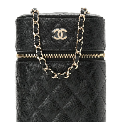 Chanel Caviar Quilted Phone Holder With Chain Black 7 of 10